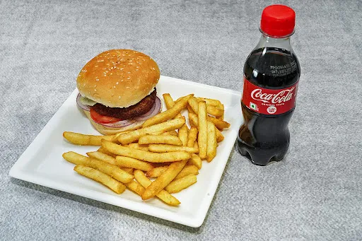 Herb Chilli Burger With Fries & Cold Drink
