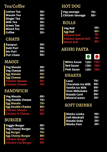 Cafe Point & Restaurant menu 