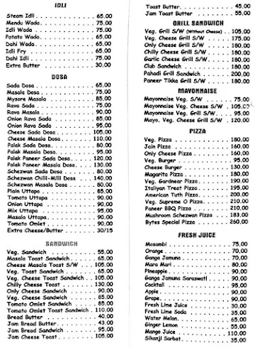 Bytes Place For Foodics menu 