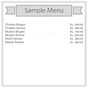 Babu Shahi Bawarchi menu 