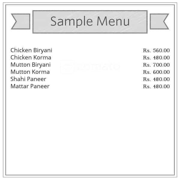 Babu Shahi Bawarchi menu 