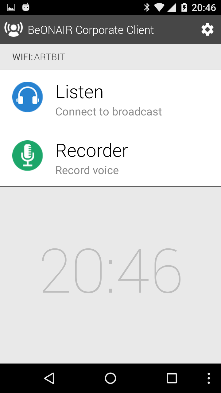 Be On Air - Conference system Screen 1