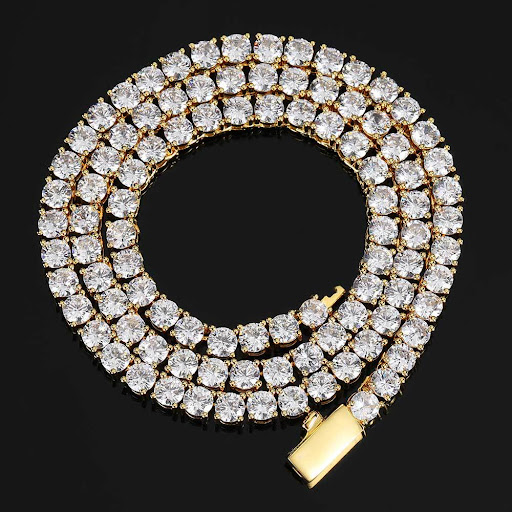 Title 1, Mens Versatile Single Row Diamond Zircon Neckl...