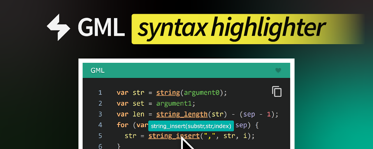 GML Syntax Highlighter Preview image 2