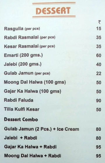 Dilli Sweet House menu 