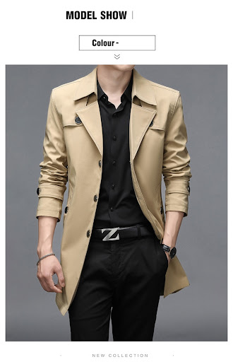 Title 2, Spring and Autumn Mens Long Windbreaker High Q...