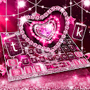 Sparkling Pink Diamond Heart Keyboard 10001001 APK Скачать