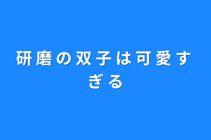 「研 磨 の 双 子 は 可 愛 す ぎ る」のメインビジュアル