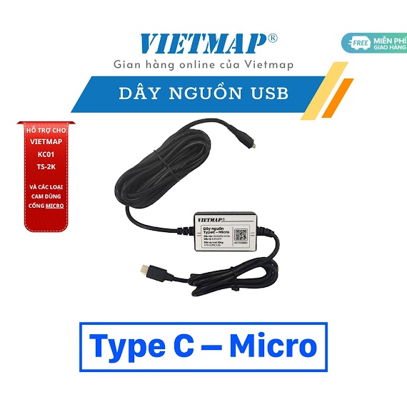 Bộ Dây Sạc Usb Cho Camera Hành Trình Vietmap - Hàng Chính Hãng