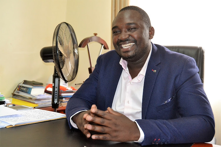 Trade executive Philip Mumo in his office in Kitui town