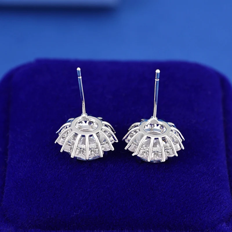 Pendientes de botón de girasol con micro circonitas incrustadas para mujer pequeños y elegantes, joyería de moda.