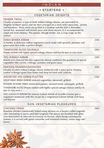 Dalchini menu 