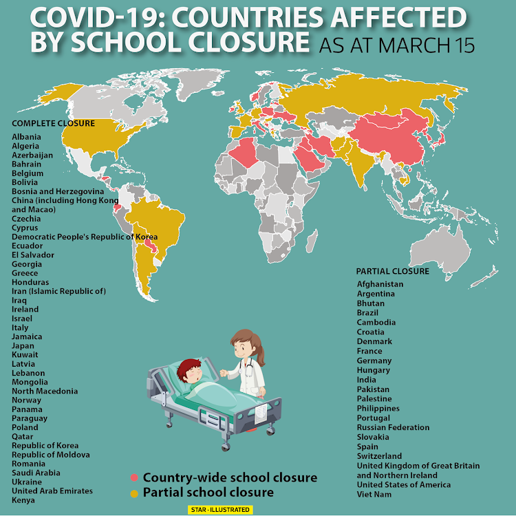 Countries that have closed schools down following outbreak of Coronavirus