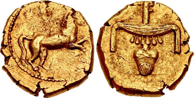 Gold stater of Pharaoh Nektanebo II