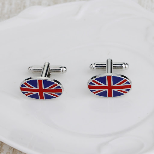 Title 3, British Flag Geometric Fashion Mens French Shi...