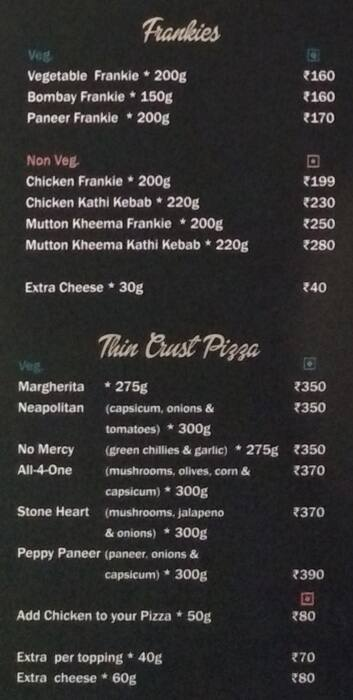 Cross Restaurant menu 