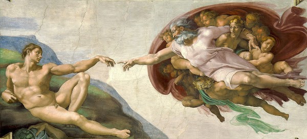 Lukisan Michelangelo tentang penciptaan Adam di Sistine Chapel