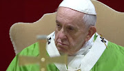 Pope Francis is seen during the last day of the four-day meeting on the global sexual abuse crisis, at the Vatican, February 24 2019, in this screen grab taken from video. 