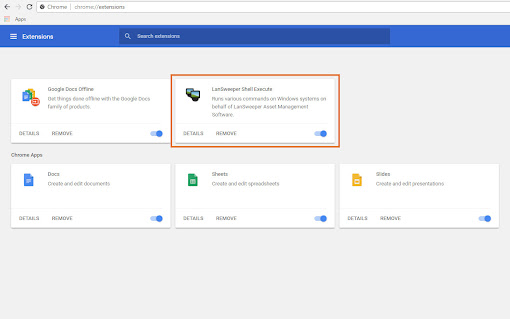 Lansweeper Chromium extension