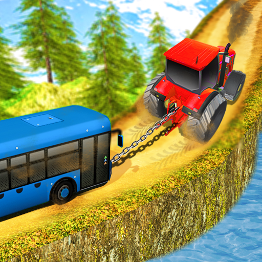 Chained Tractor Towing Bus