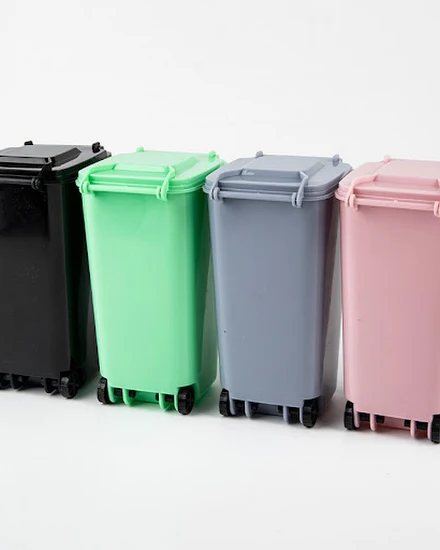 1Pcs Mini Desktop Trash Can Plastic Waste Bins With Lid H... - 2