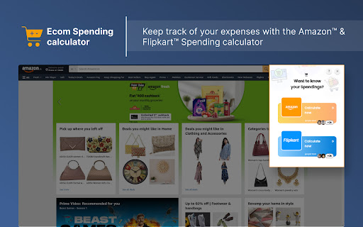 Spending Calculator for Amazon™ and Flipkart™