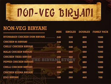 The Biryani Story menu 
