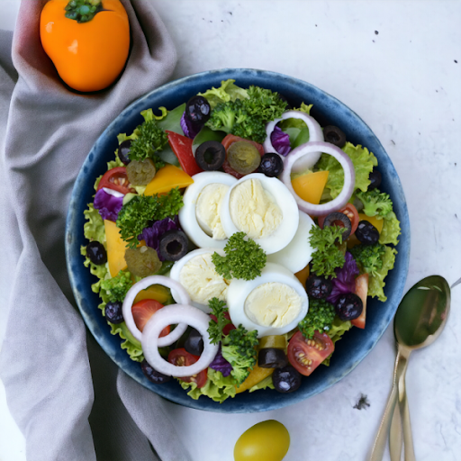 Rainbow Egg Berry Salad