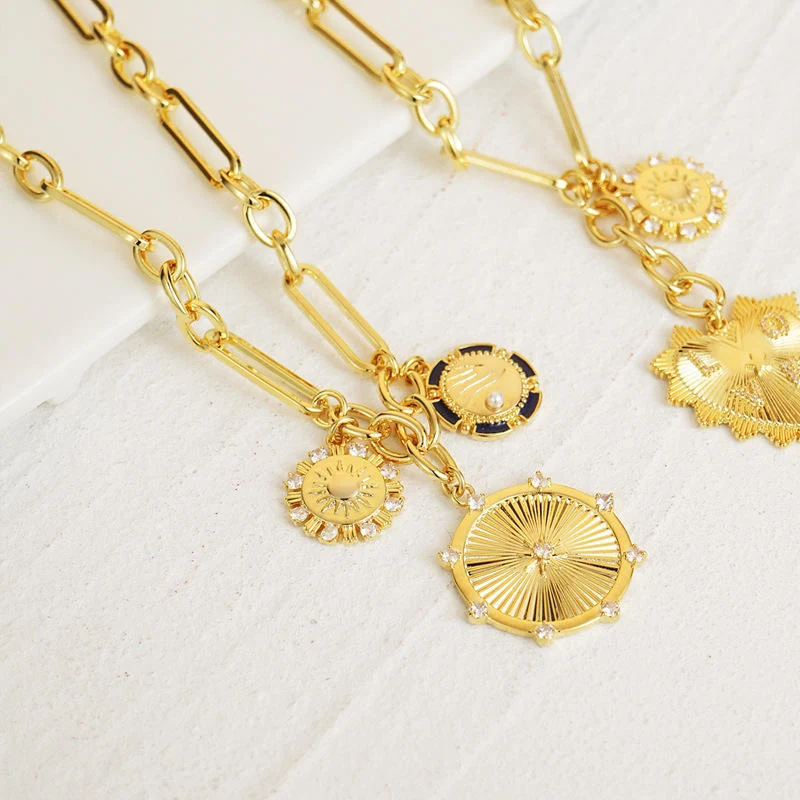 Mode sieraden Creatieve Zonnehanger Ketting Verguld Sleutelbeen Ketting Zomer Sieraden Roestvrijstalen Ketting Vrouwen
