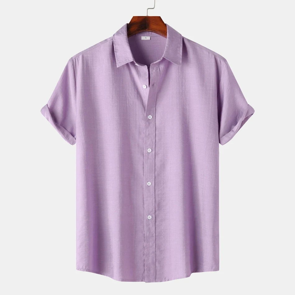 Haut de chemise à revers à manches courtes de couleur unie pour adolescents. Confort et style au quotidien, parfait pour un look décontracté et tendance.