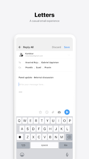 Screenshot Letters - An email experience