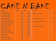 Cake N Bake menu 1