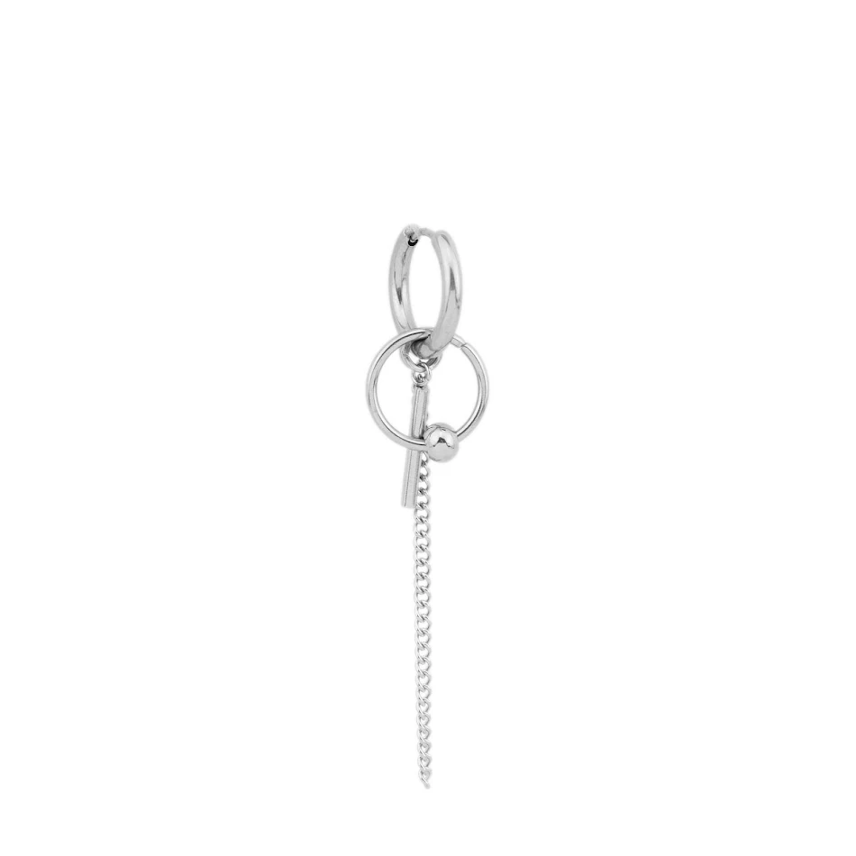 Lange ketting oorbellen met ringen, coole niche-persoonlijkheid. Geef je look een edgy touch met deze opvallende en unieke oorbellen.