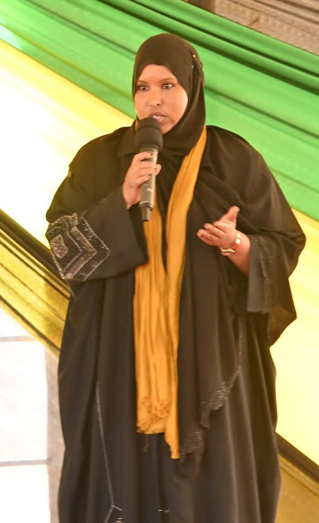 Nominated senator Falhada Iman speaking at a past function.