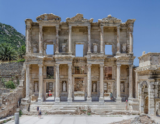 Ephesus-Celsus-Library-Facade.jpg - Façade of the Library of Celsus library in Ephesus, Turkey. See it on a Mediterranean cruise.