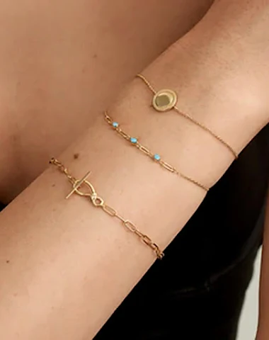 Bracelet paperclip en argent sterli - 1