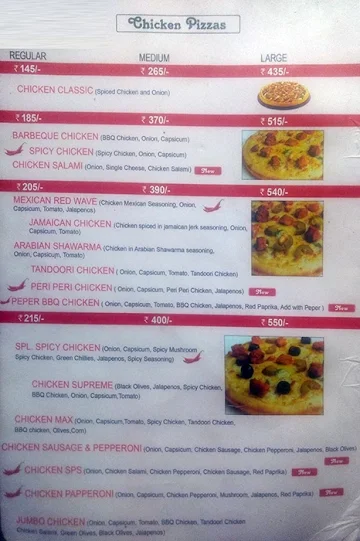 Pizza Dough menu 