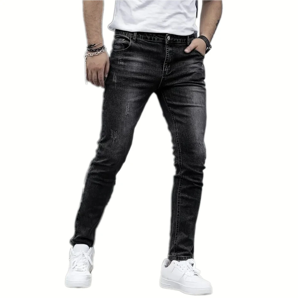 Men's Stretch Casual Solid Color Jeans offering all-day comfort and flexibility. A versatile wardrobe staple for effortl