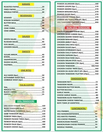 Vrushali's Kitchen menu 