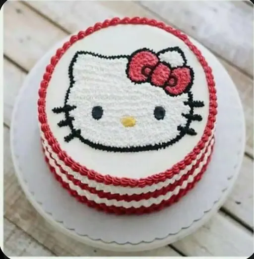 Fresh Fruit Hello Kitty Face Cake