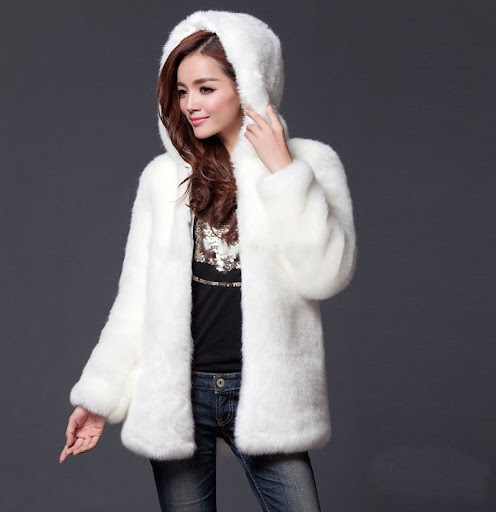 Title 5, Womens faux fur hooded mid-length coat. Stay w...