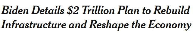 Biden Details $2 Trillion Plan to Rebuild Infrastructure and Reshape the Economy