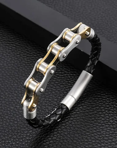 Fashion Leather Bracelet for Men wi - 3