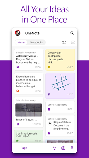 Screenshot Microsoft OneNote: Save Notes