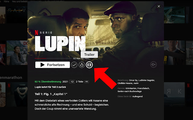 Netflix Trailers chrome extension