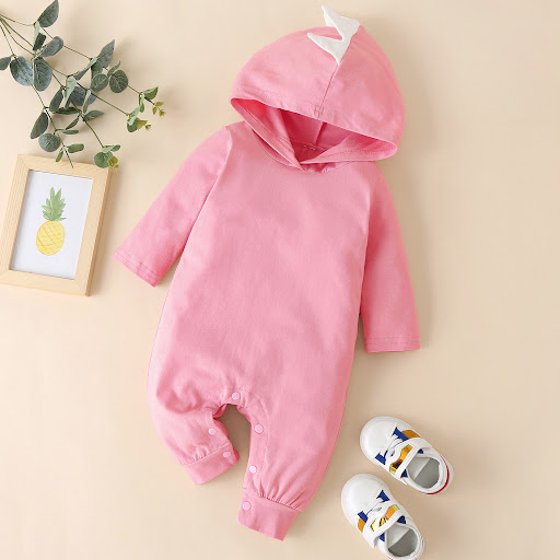 Title 3, Infant Fall Winter Pure Color Hooded Long Sleev...