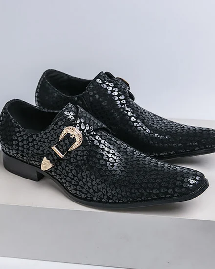 Fashion Chelsea Dress Shoes For Men Slip On Party Loafers... - 2