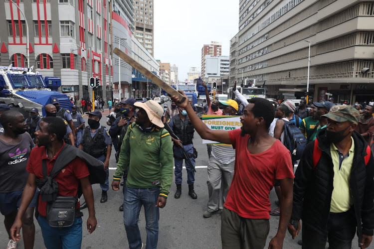 Hundreds of MKMVA members and truck drivers took to the streets of Durban's CBD on Monday demanding that they be given job opportunities in preference to foreigners.