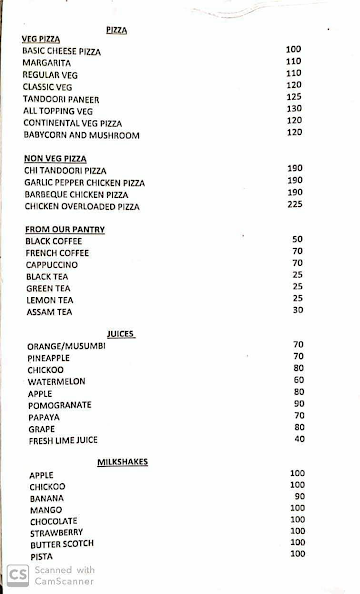 Bourn Bon menu 