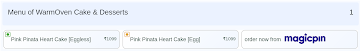 WarmOven Cake & Desserts menu 